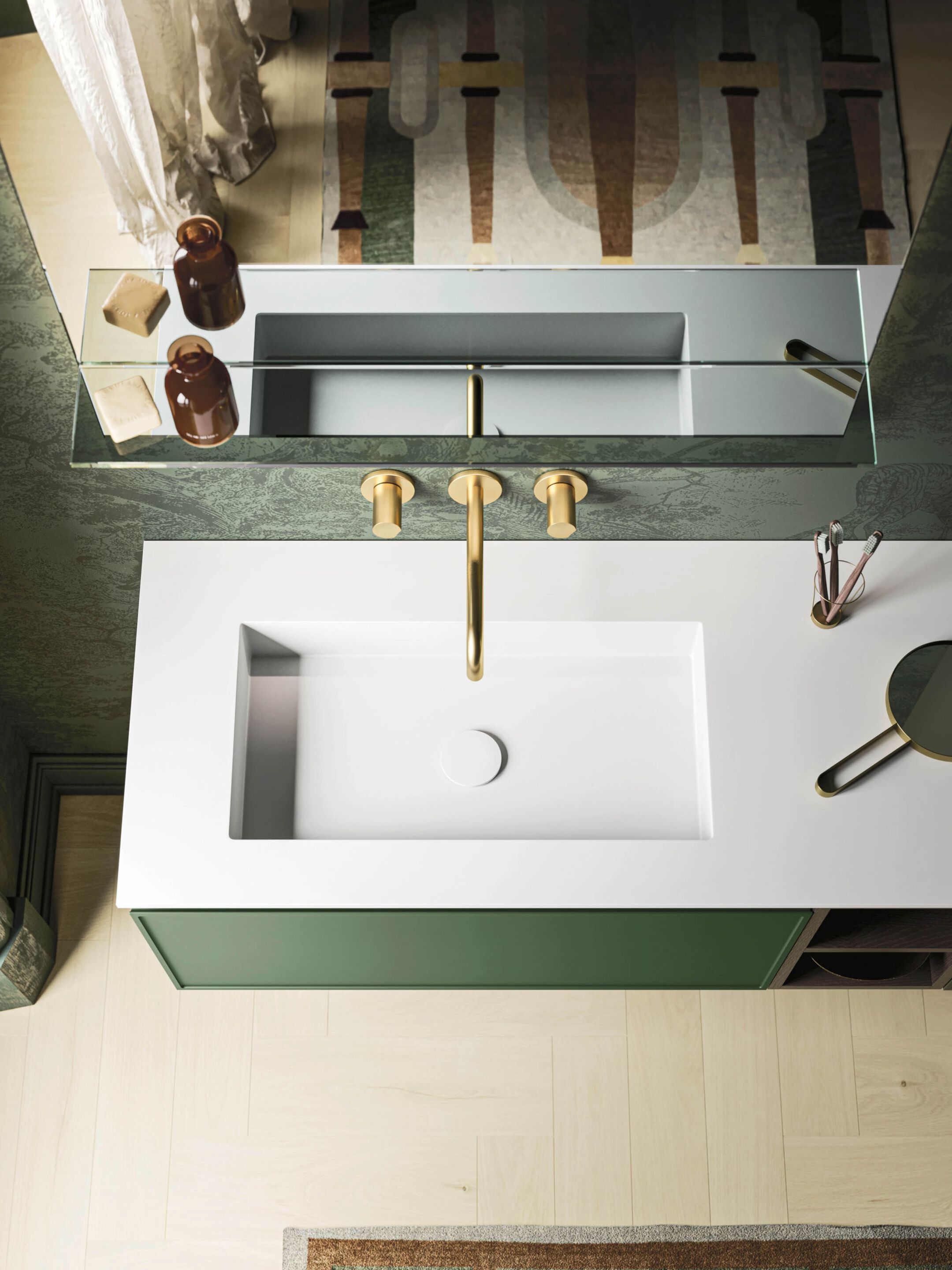 Подвесной умывальник с ящиками Arbi Arredobagno декор ARCH-00033228 - Вид №1