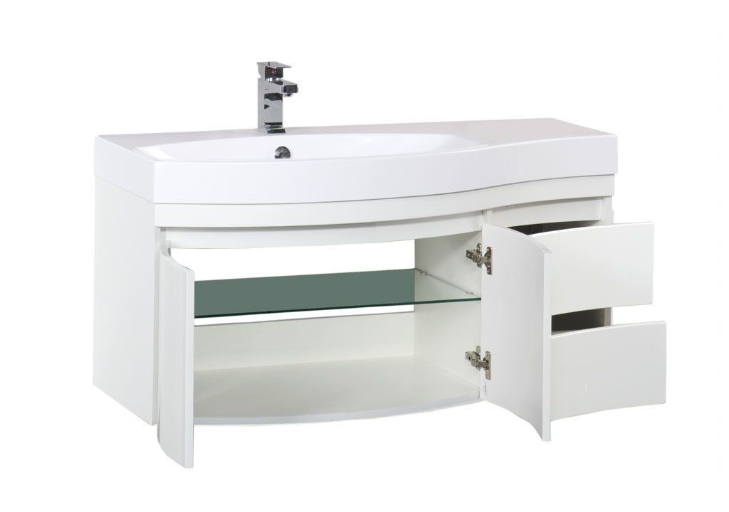 Тумба с раковиной Aquanet Опера 115 L белый (2 дверцы 2 ящика) 0016961300169398 - Вид №1