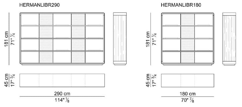 Деревянный отдельно стоящий книжный шкаф i 4 Mariani Herman ARCH-00002243 - Вид №6