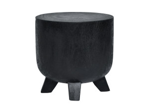 Низкий стул / круглый журнальный столик из дерева Suar