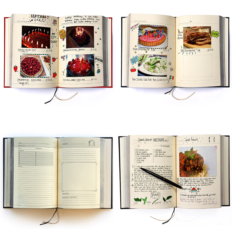 SK MYRECIPES1 Семейная кулинарная книга my family красная Suck UK  - Вид №4