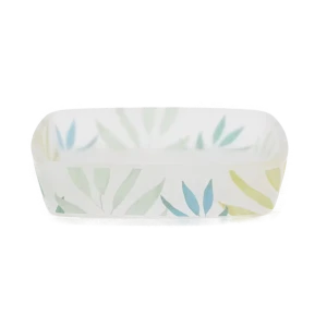 Стеклянная мыльница Proffi Home Tropics белая для эстетики ванной 89381141