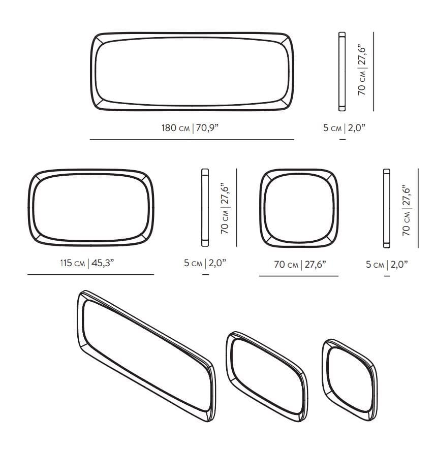 Прямоугольное зеркало из массива дерева с рамкой Wewood SIXTY'S ARCH-00135791 - Вид №4