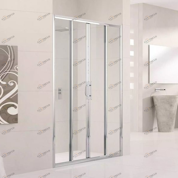 Двери в нишу 122 см LUNES 2A Novellini LUNES с серебристым профилем LUNES2A1161B