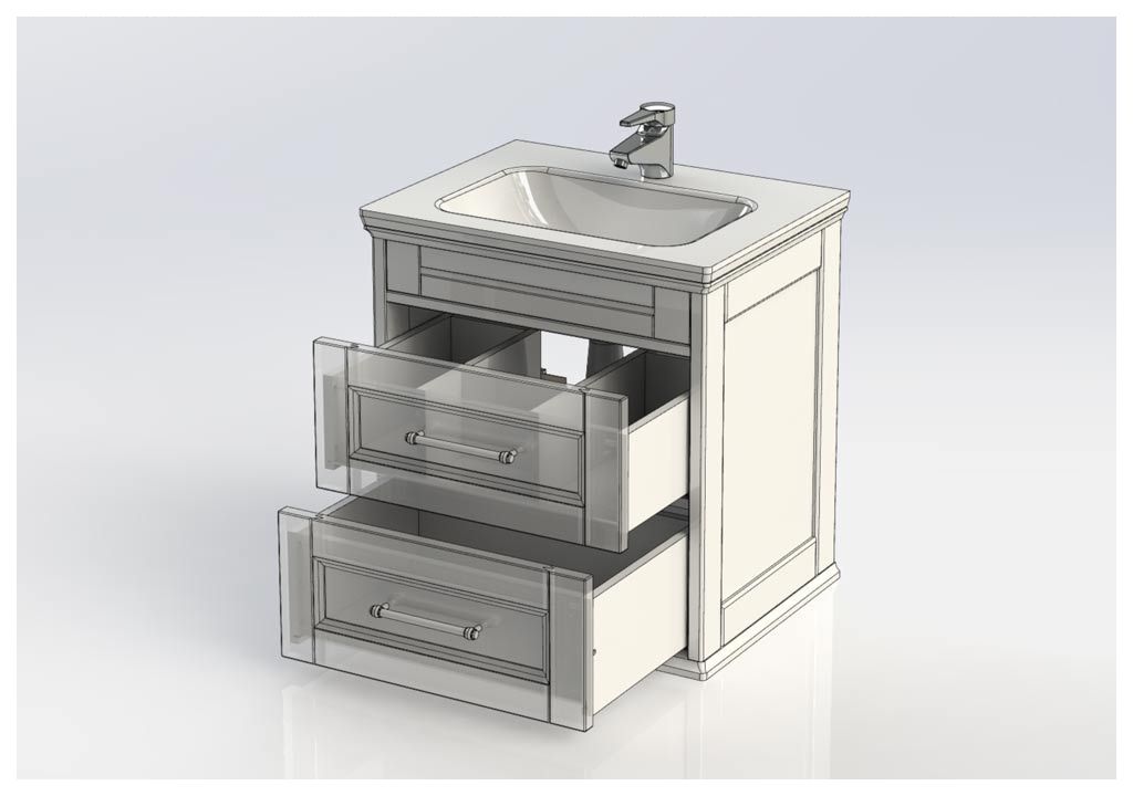 Тумба с раковиной Aquanet Бостон М 60 белый 0020967900197960 - Вид №2