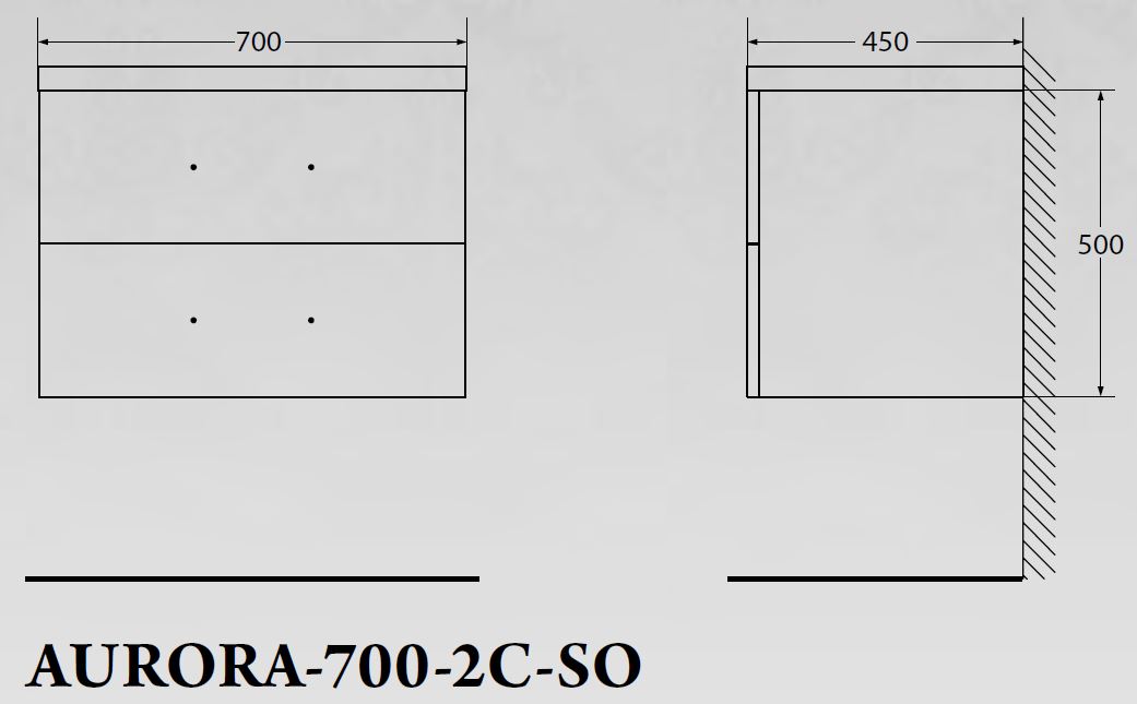 Мебель для ванной BelBagno AURORA-700-2C-SO-RT - Вид №1