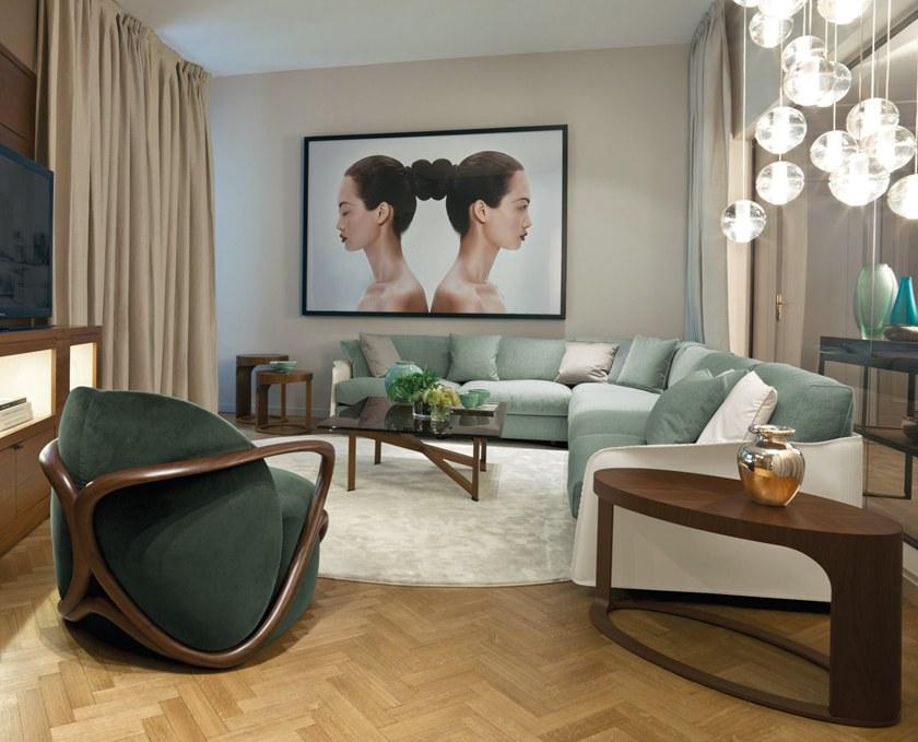 Giorgetti Кресло из ткани с подлокотниками sun-id-1372147 - Вид №6