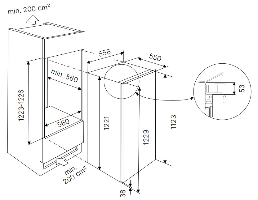 9255904 Встраиваемый холодильник без морозильника  Kuppersbusch FK 4550.0I STDN-0049379 - Вид №1