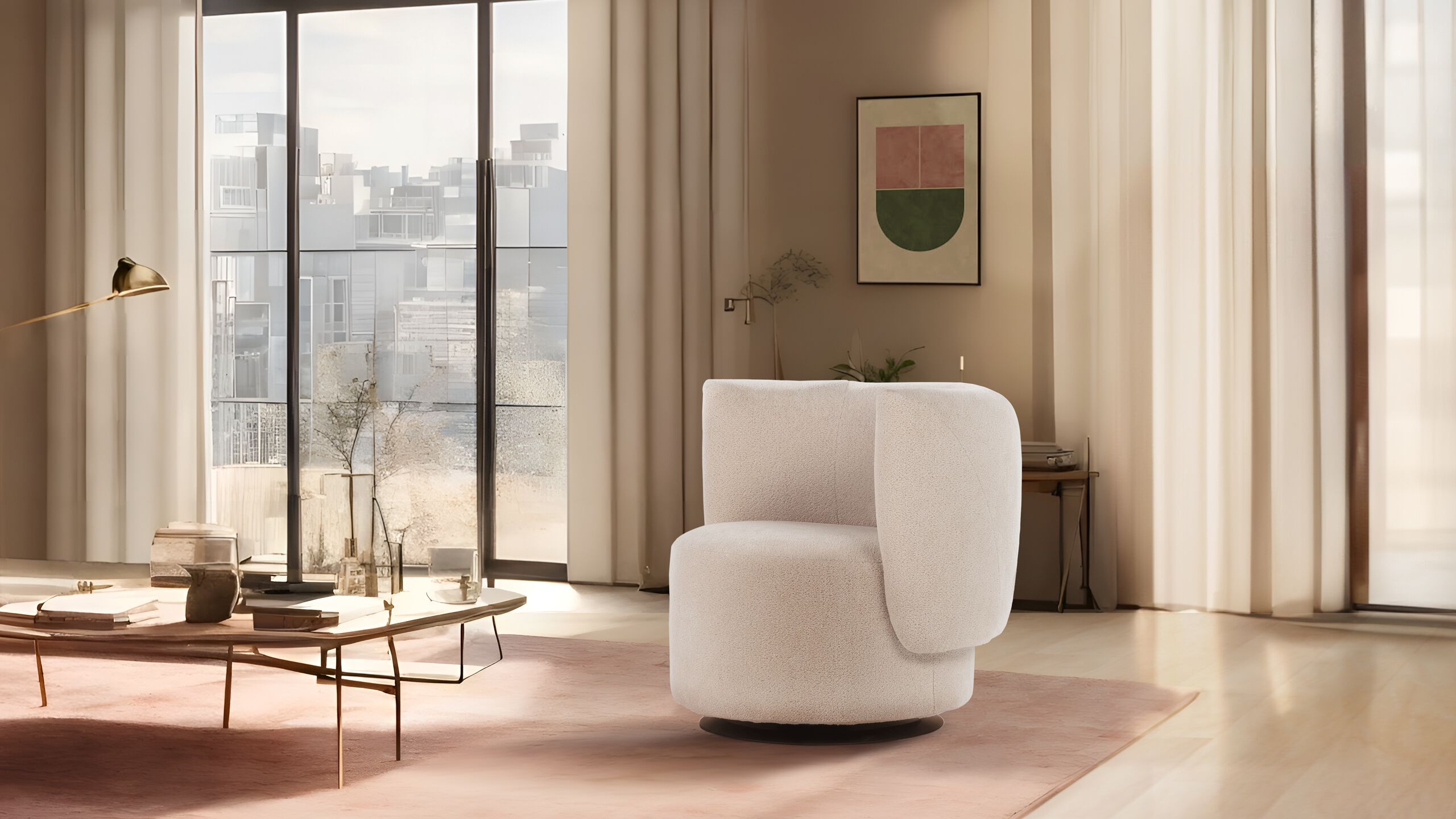 Ткань поворотный пьедестал стул с подлокотниками Calia Italia Superior ARCH-00069586 - Вид №3