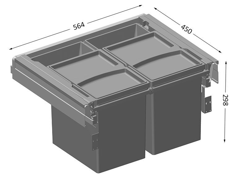 Система сортировки мусора ALBIO 50 SET 2X17L+2X1 L Alveus 1107928 - Вид №1