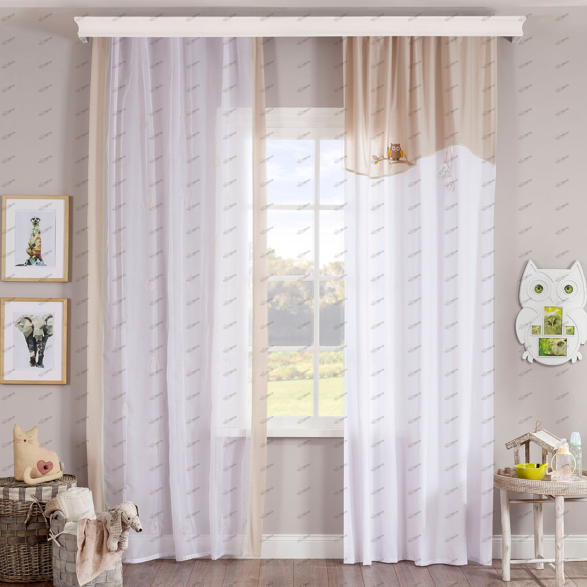 Тюль для детской 160х260 см Natura Baby, 1 полотно CILEK NATURA BABY 00-3832612 Белый Santreyd 