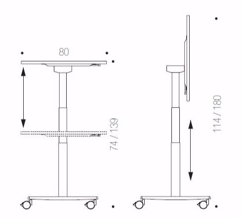 IBEBI Регулируемый по высоте стол на колесиках Telemaco sun-id-1414296 - Вид №18