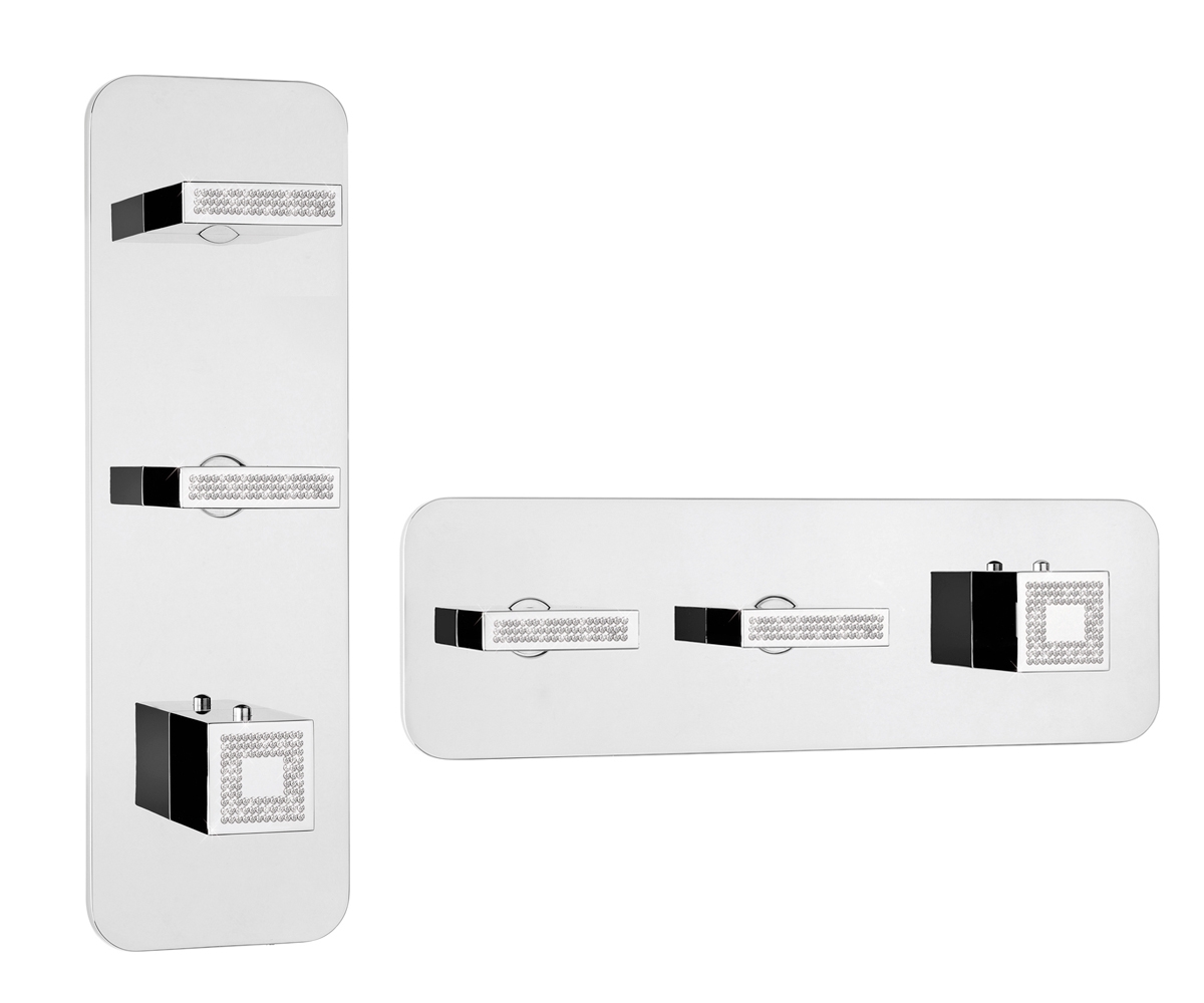 Z033204 + Z030203 000 Смеситель & запорный кран rectangular 3 Outlets (with diverter) HP BOSSINI  - Вид №3