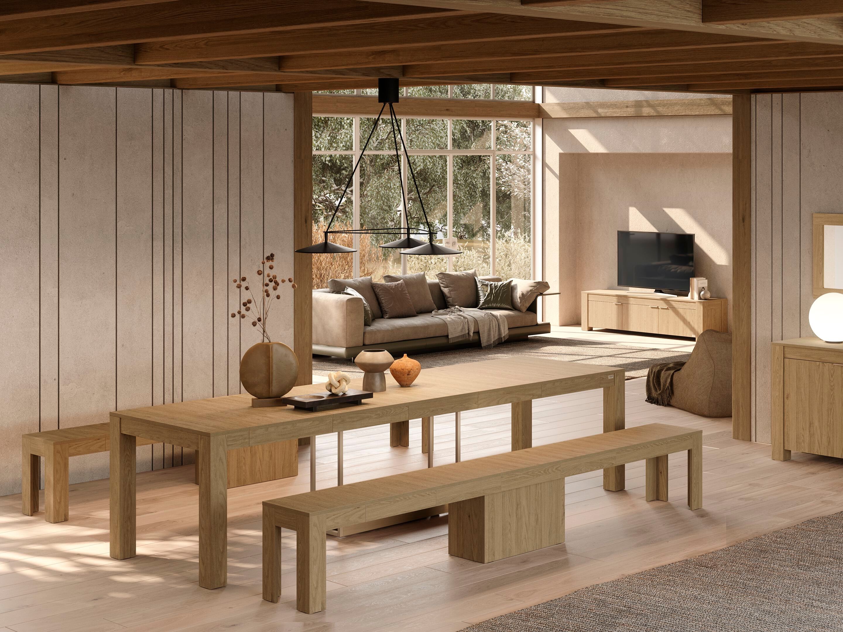 Выдвижная прямоугольная консоль из дуба Mobili Fiver Rachele ARCH-00120260 - Вид №5