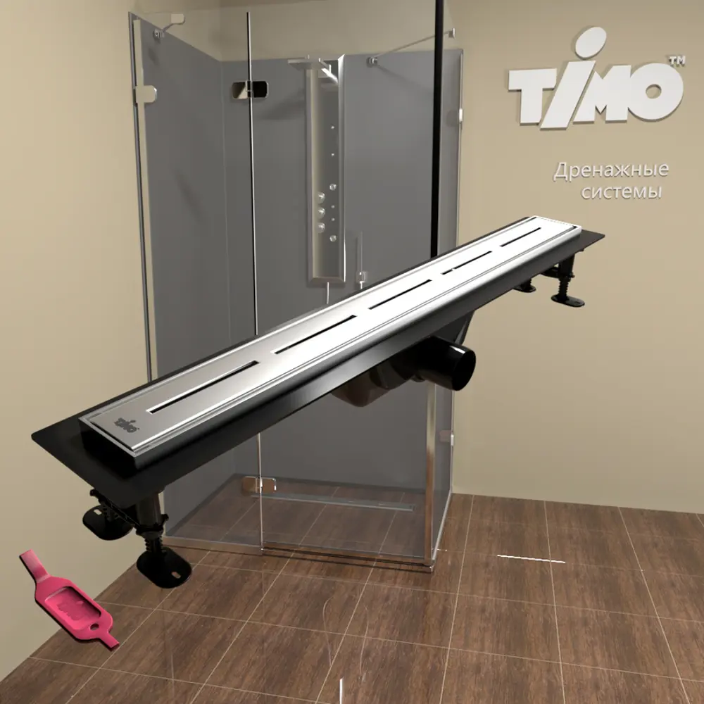 91761919 Трап для душа Timo SP10600-SG10600 комбинированный затвор 11.5x66 см abs-пластик STLM-0800832