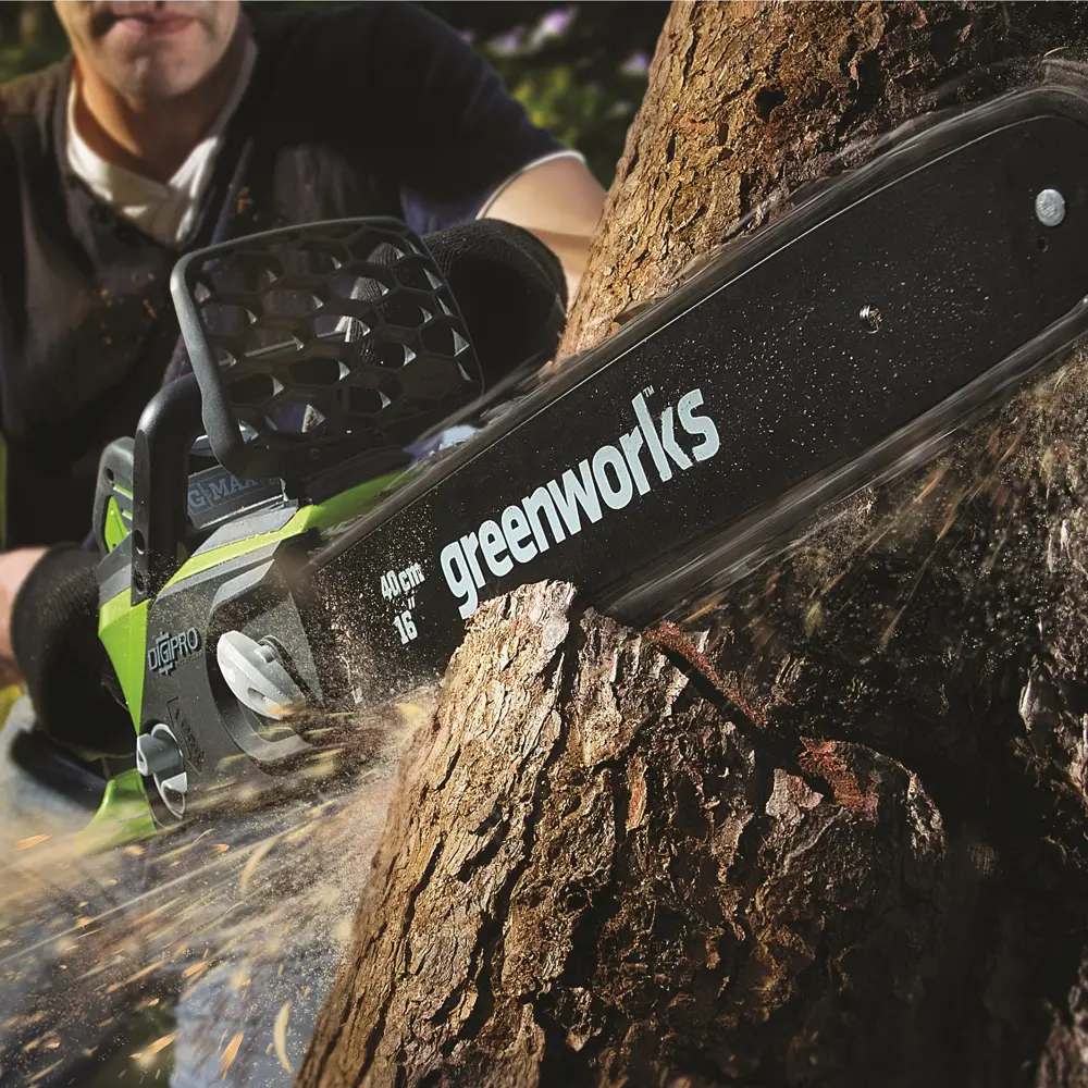 Аккумуляторная пила GreenWorks, 40 В шина 40 см АКБ и ЗУ в комплекте 18802685 STLM-2024751  - Вид №11