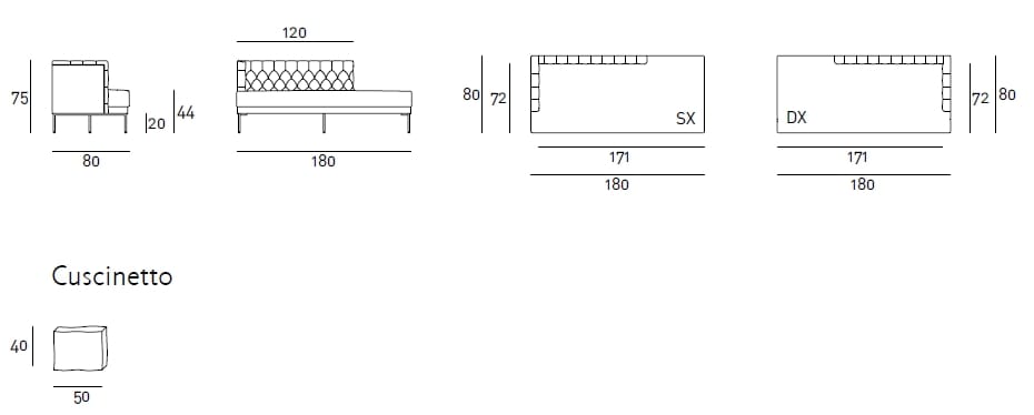 Ткань capitonné Dormeuse Living Divani ARCH-00075702 - Вид №4