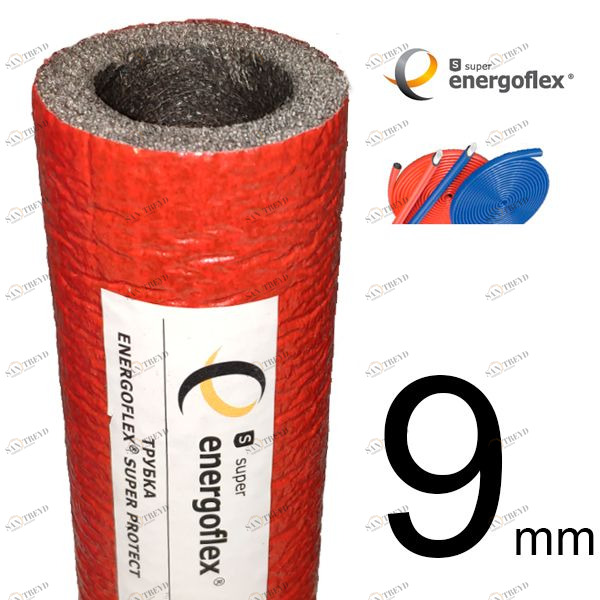 Теплоизоляция Energoflex® Super СПК28/9, для трубы 25, толщина стенки 9 мм, цвет красный EFXT028092SUPRK