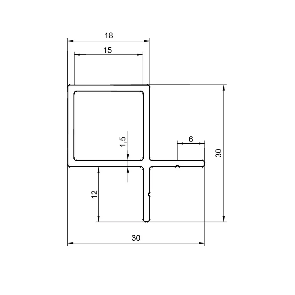 Santreyd Угловой алюминиевый профиль для мебели Лофт 30x1.5x2000 мм 89388111 STLM-1532505 - Вид №1
