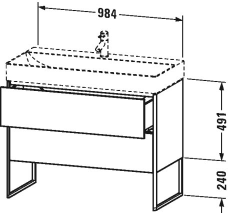 XS444404343 XSquare Тумбочка напольная Базальт матовый, декор Duravit - Вид №1