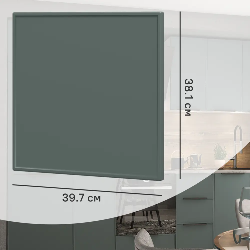 Фасад кухонный DELINIA ID Инта зеленый с филенкой 39.7×38.1 см 89349180 STLM-1512666