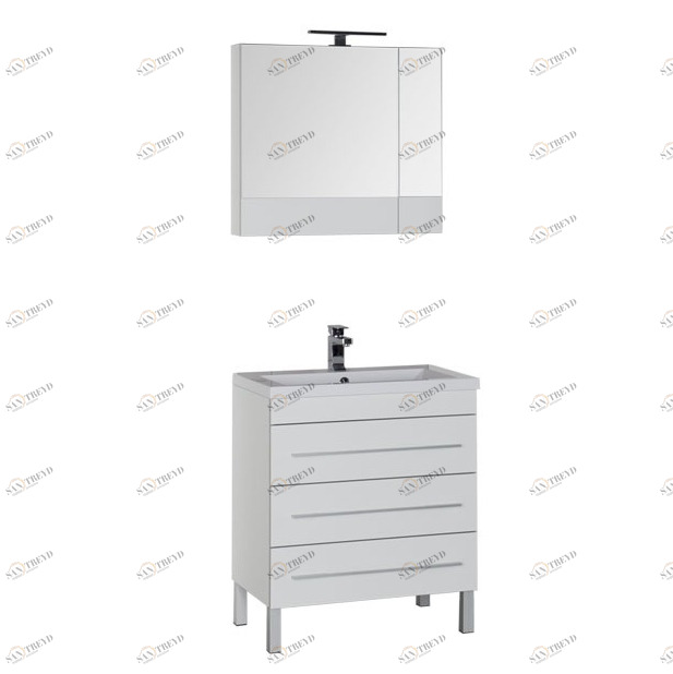 Комплект мебели Aquanet Верона 75 белый (напольный 3 ящика) 00178509