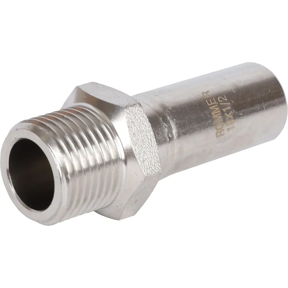 Муфта переходная Rommer 1/2"x18 мм НПр-НР нержавеющая сталь 88011234 STLM-2015792 