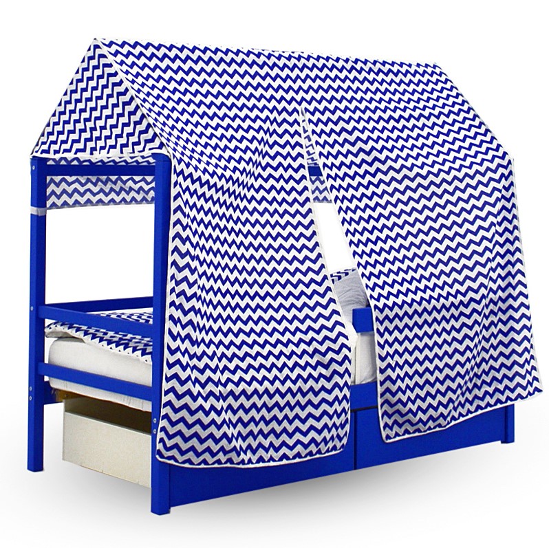 Крыша для кровати-домика текстильная Svogen зигзаги синие БЕЛЬМАРКО  00-3833091 Синий Santreyd  - Вид №1