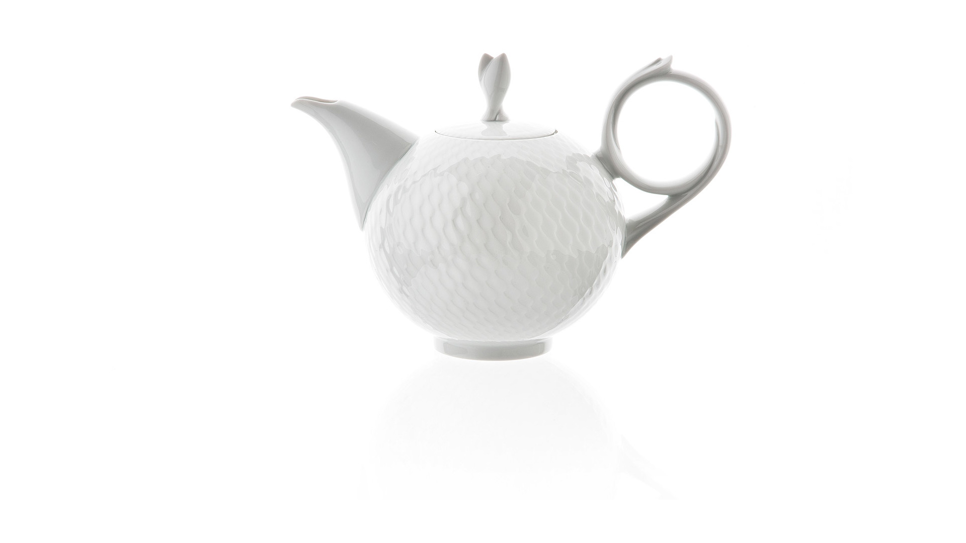 10664302 Meissen Сервиз чайный "Игра волн, рельеф, белый" №3 на 6 персон на 21 предмет Фарфор, Керамика  - Вид №1
