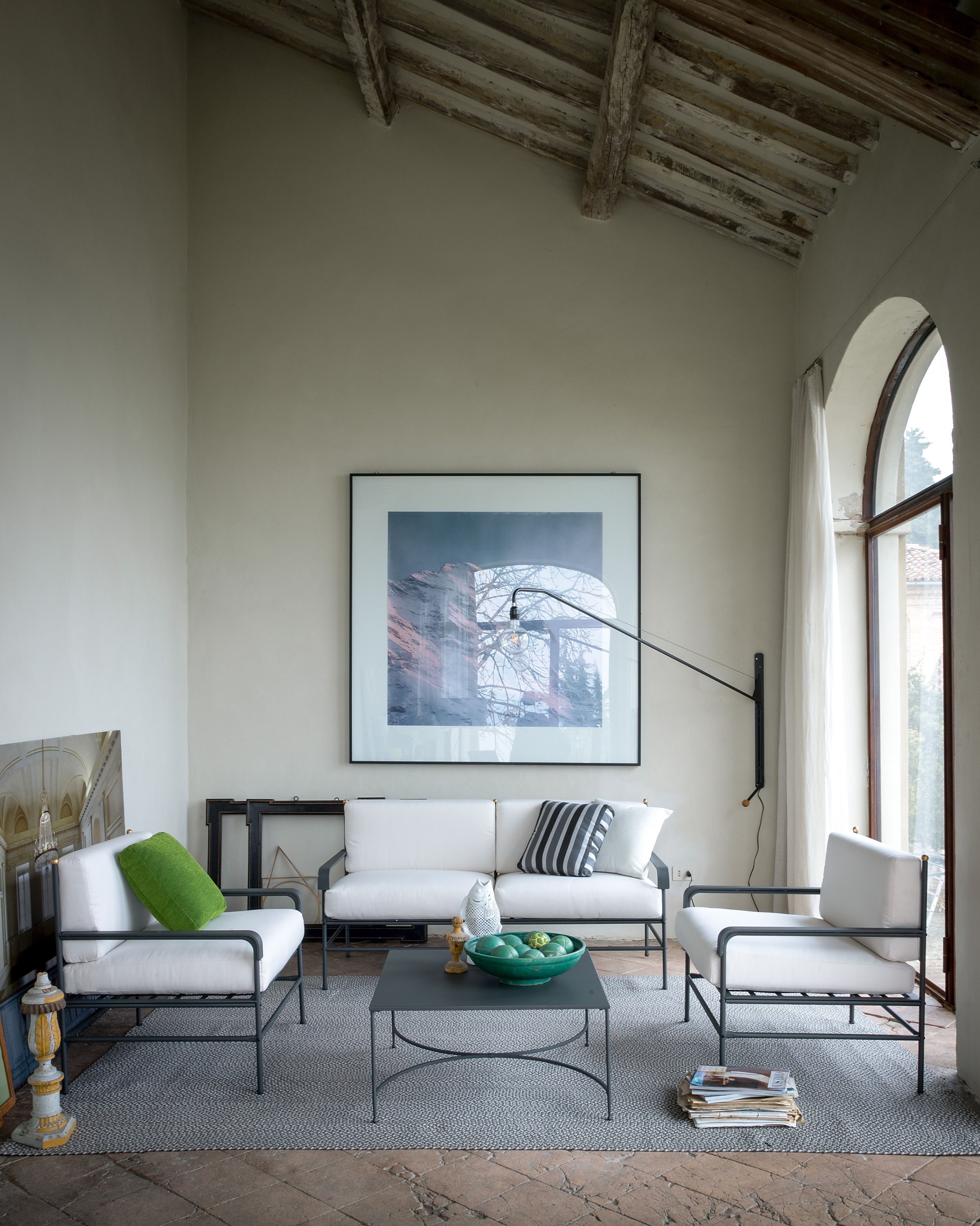 Садовый диван из оцинкованного железа и акриловой ткани Unopiù Тоскана ARCH-00126195 - Вид №8