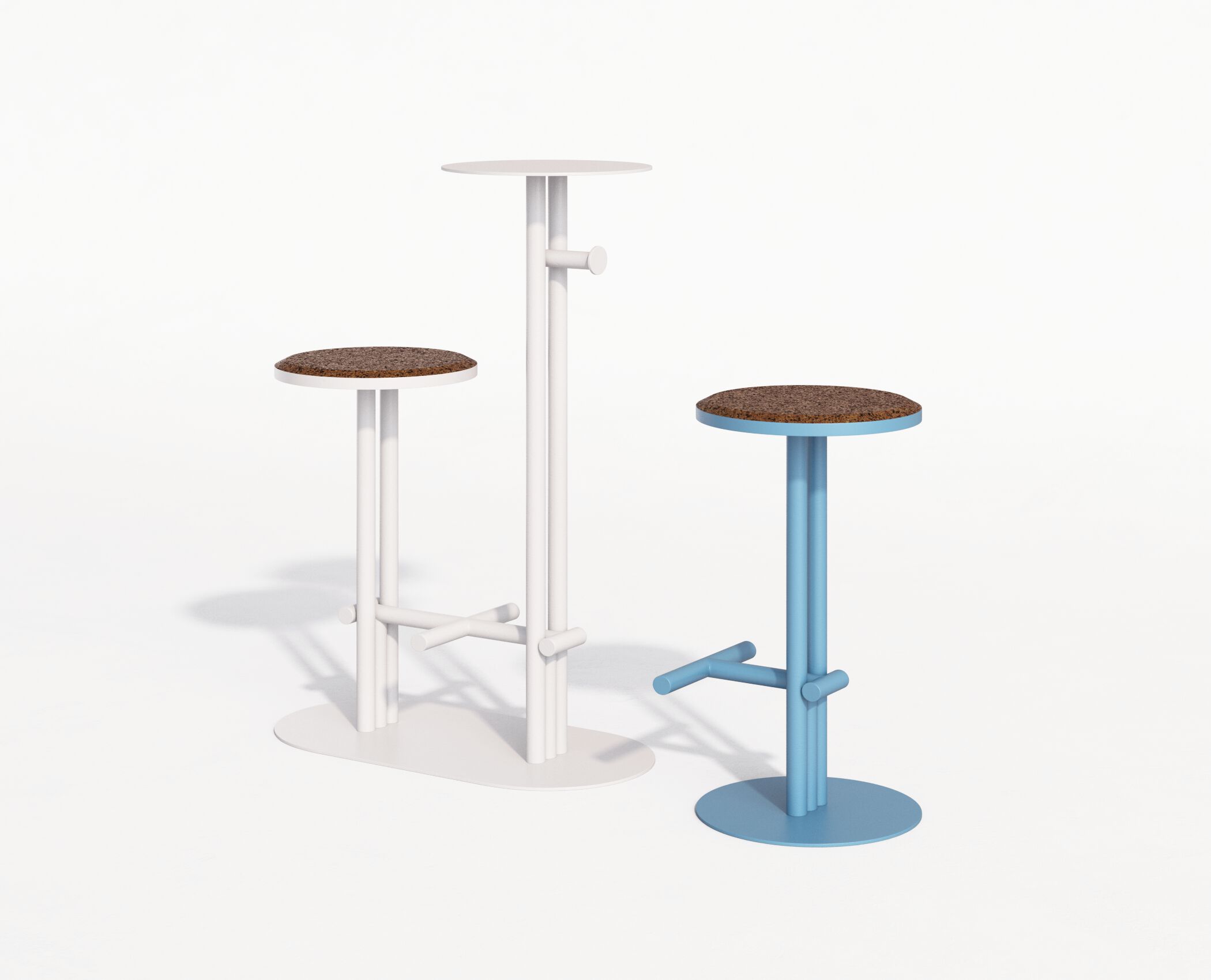 Стальной и пробковый высокий садовый стул с журнальным столиком Joyf точка ARCH-00111902 - Вид №6