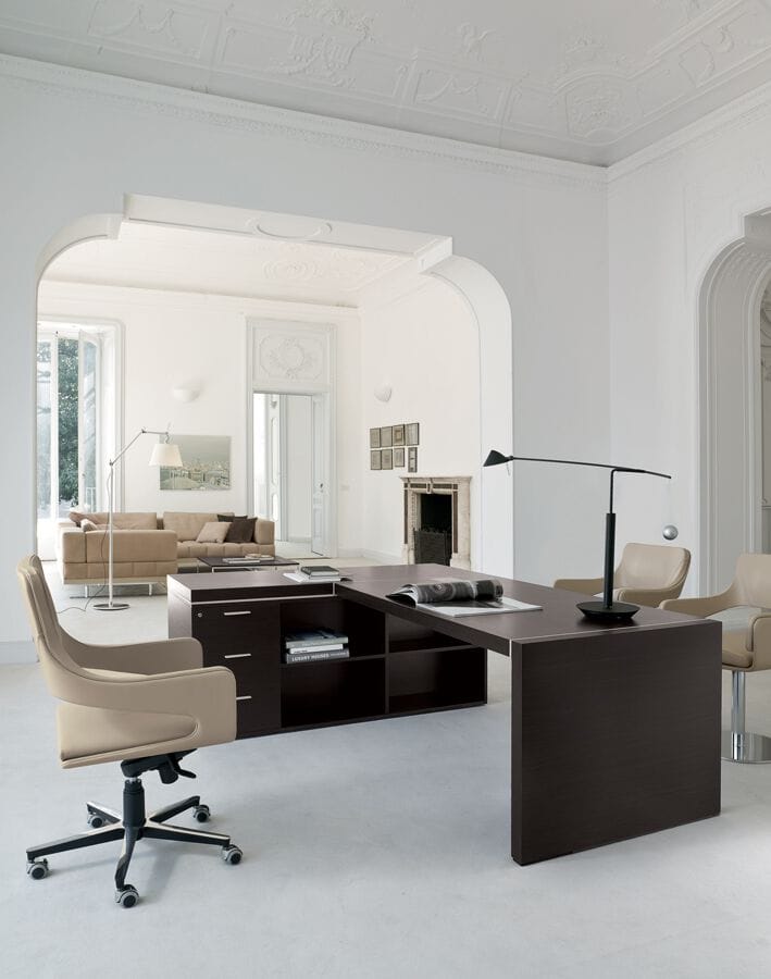 Кожаное вращающееся офисное кресло i 4 Mariani силуэт ARCH-00045061 - Вид №6