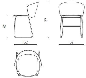 True Design Штабелируемое кресло-санки из стали и дерева Not wood Nt 1005 - Вид №7
