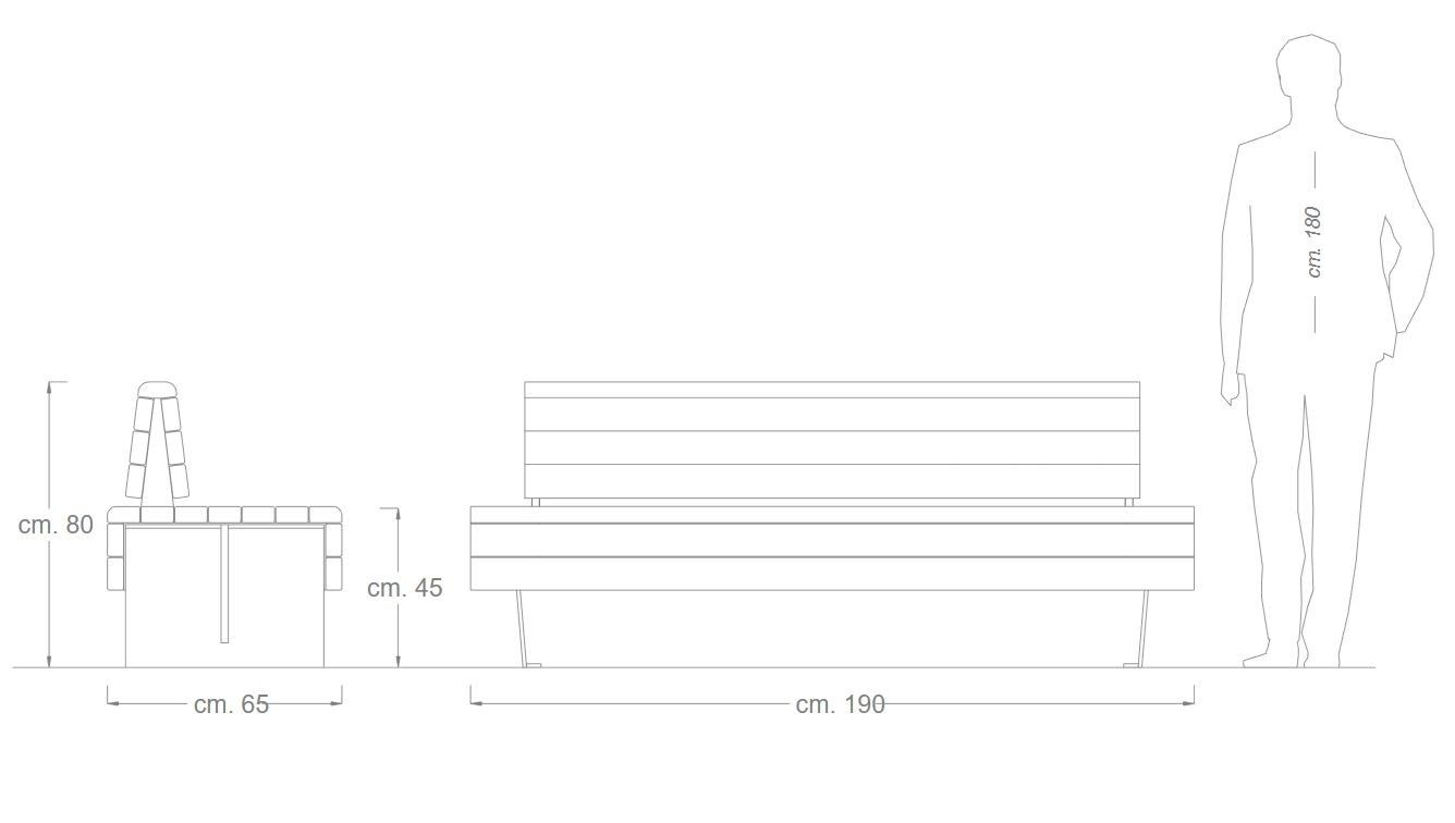 Скамья из окуме со спинкой DIMCAR Блоха ARCH-00043304 - Вид №2