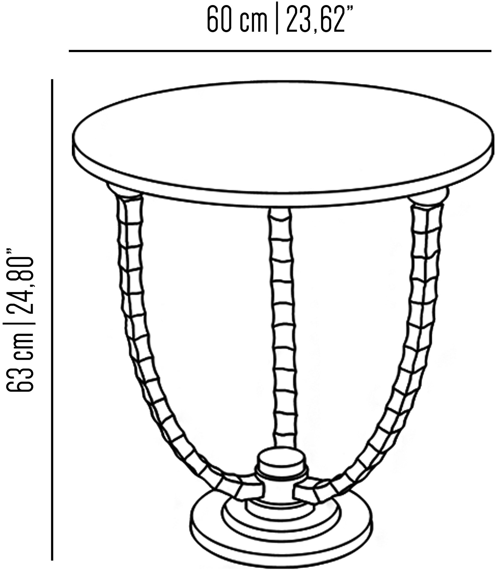 Il Bronzetto Круглый журнальный столик из латуни Eclectic Hor01 - Вид №1