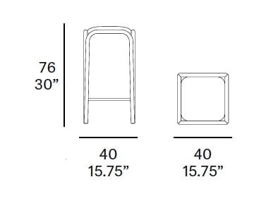 Высокий стул из ротанга с мягким сиденьем EXPORMIM Fontal ARCH-00009684 - Вид №5