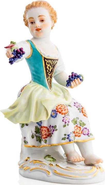 73596 Meissen Фигурка 13,5см "Девочка на пеньке" (И.-И.Кэндлер,1740г.) (пара к 60330) Фарфор 