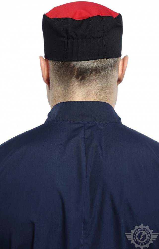 63356 Головной убор "Таблетка" черно-красная  Одежда для поваров  размер 55-56 Спецодежда  - Вид №3