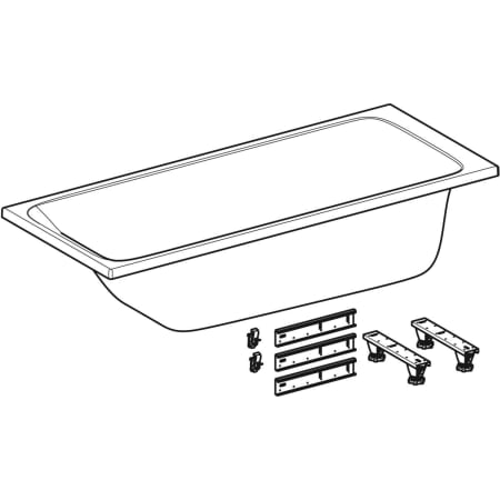 554.120.01.1 Прямоугольная ванна Geberit Tawa, тонкое исполнение, с ножками Geberit  - Вид №6