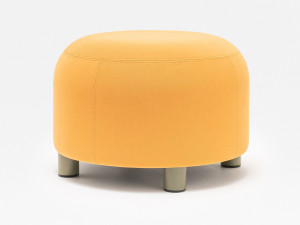 Круглый пуф из ткани