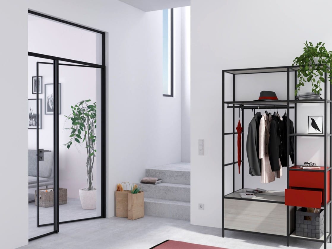 Алюминиевая и стеклянная распашная дверь raumplus SLIM LINE ARCH-00004587 - Вид №1