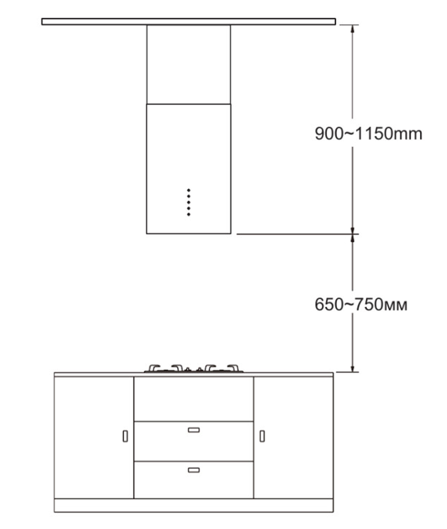 9202545 Вытяжка островная Meferi TUBE35WH ISLA ULTRA белый STDN-0002956 - Вид №13