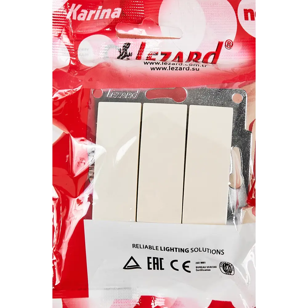 Выключатель Lezard Karina 3 клавиши цвет кремовый STLM-2167074 - Вид №4