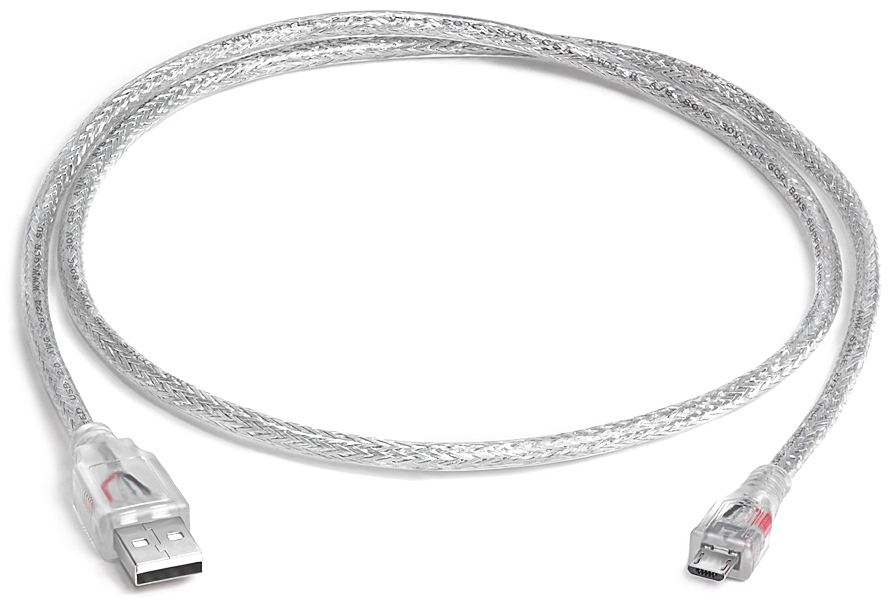 GCR-UA2MCB2-BB2S-1.8m кабель 1.8m usb 2.0, am/microb 5pin, прозрачный, 28/28 awg, экран, армированный, морозостойкий Greenconnect Santreyd  - Вид №3