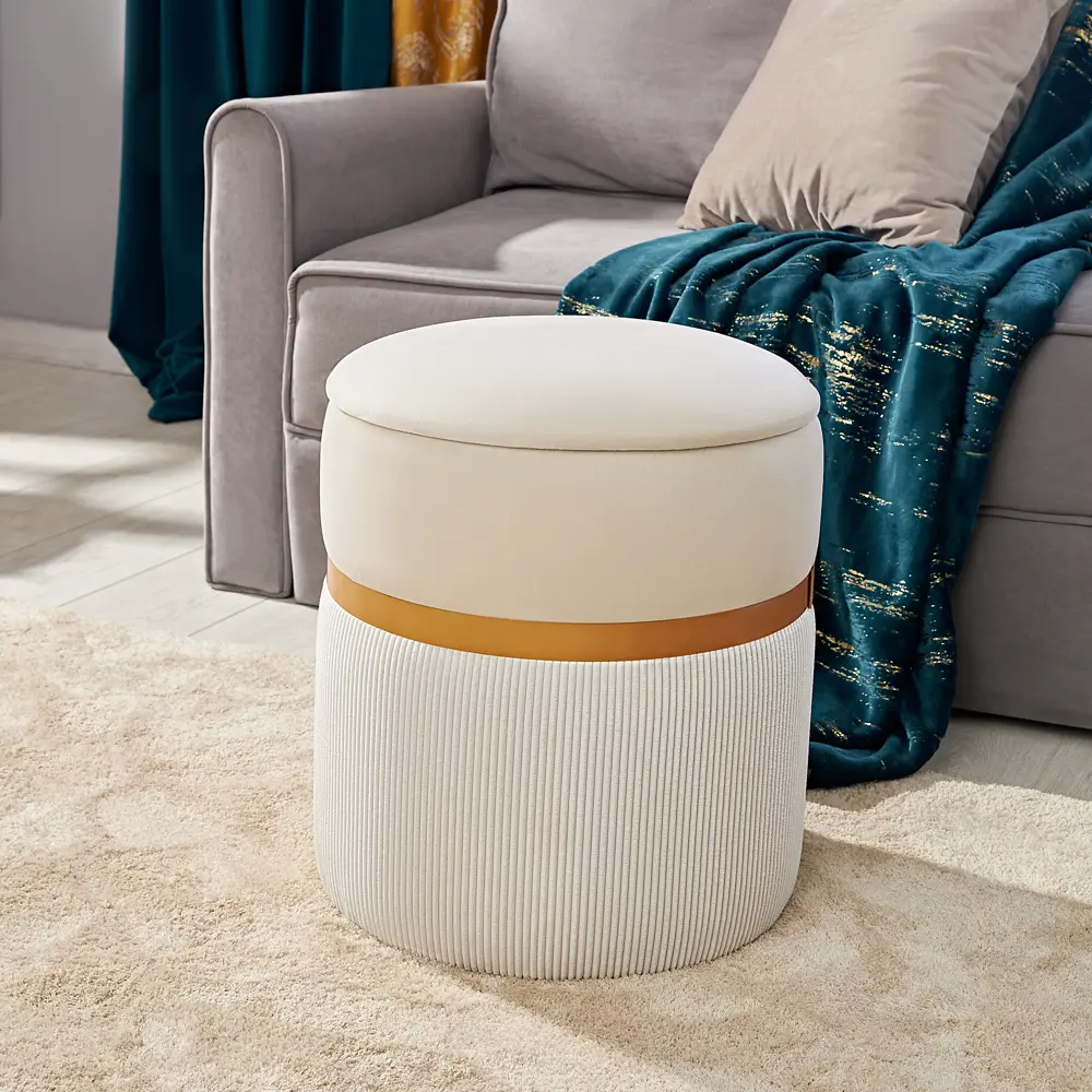 Santreyd Пуф бежевый - компактный акцент для уютного интерьера 88758344 STLM-1511123