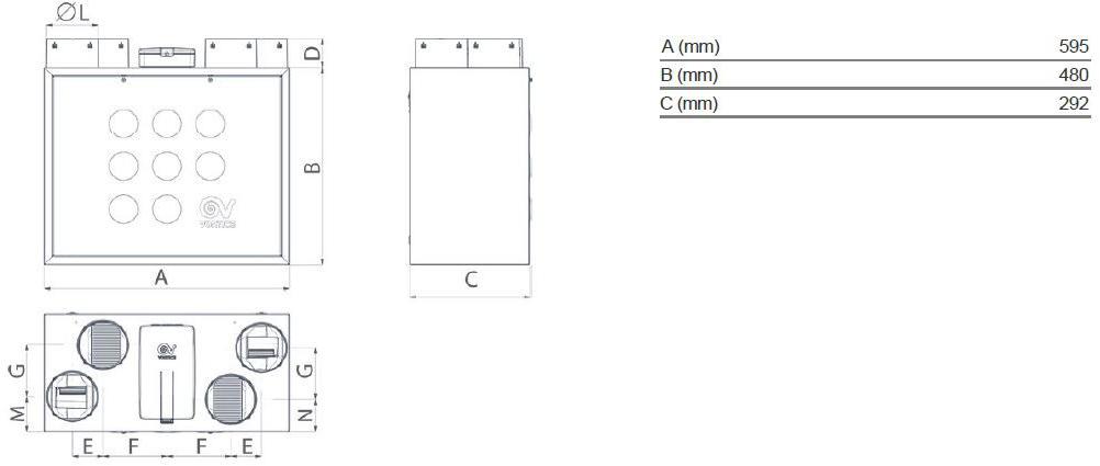 Vortice Настенный рекуператор тепла Vort hr 200 11805 - Вид №2
