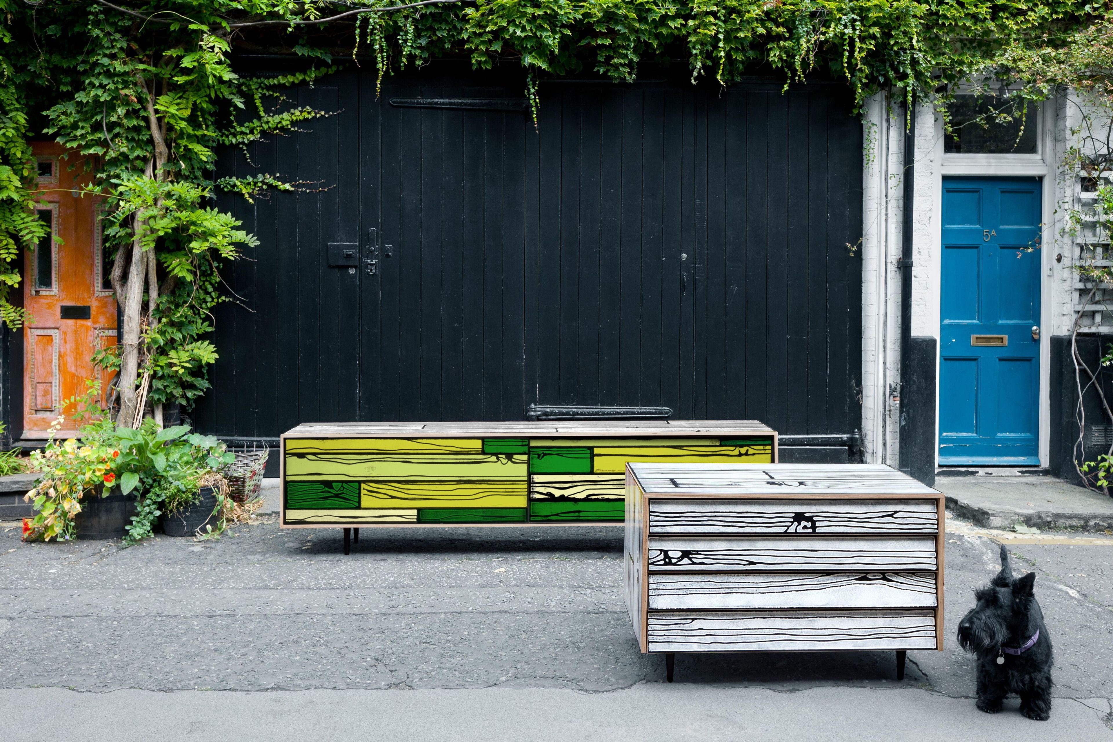 Низкая фанера ТВ шкаф с раздвижными дверями Established&Sons Wrongwoods ARCH-00064770 - Вид №6