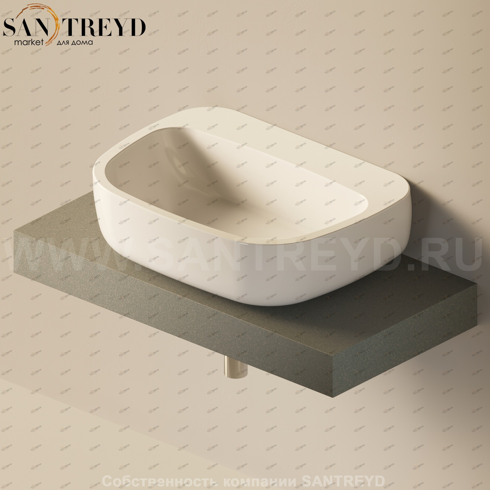 Flaminia FORTY6 Столешница от 90 до 250 см серая F6MN64.7037 Ceramica Flaminia F6MN647037