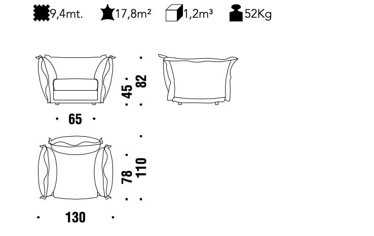 Съемное тканевое кресло с подлокотниками MOROSO Cloudscape ARCH-00014625 - Вид №3