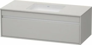 KT689600707 Тумбочка подвесная для встраиваемого снизу умывальника f-bonded Ketho #KT6896 1200 x 550 мм Бетонно-серый матовый декор